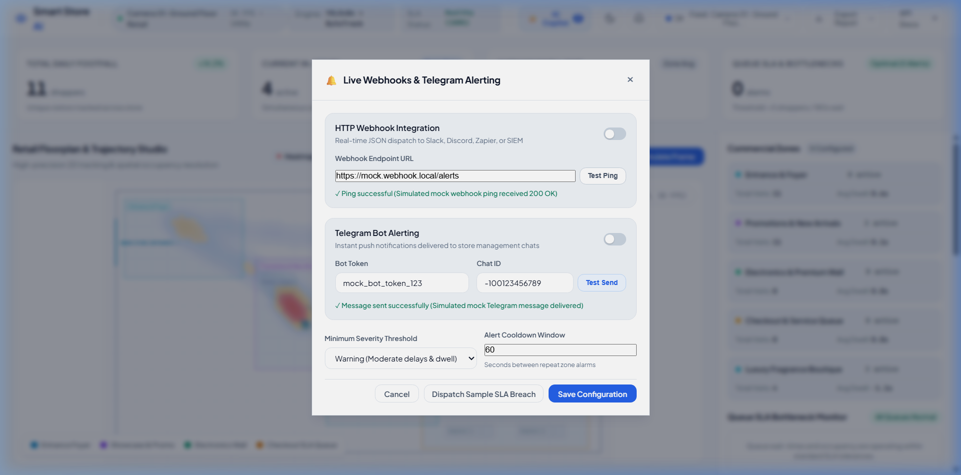 التنبيهات الفورية عبر Webhooks وتيليجرام